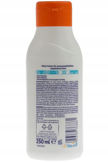 Cien Sun Sensitiv mleczko do opalania LSF 30 - 250 ml ochrona UVA + UVB